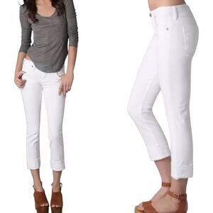 C of H Women’s Dani Cropped Straight Leg jeans White Denim Size 27 Cuffed
